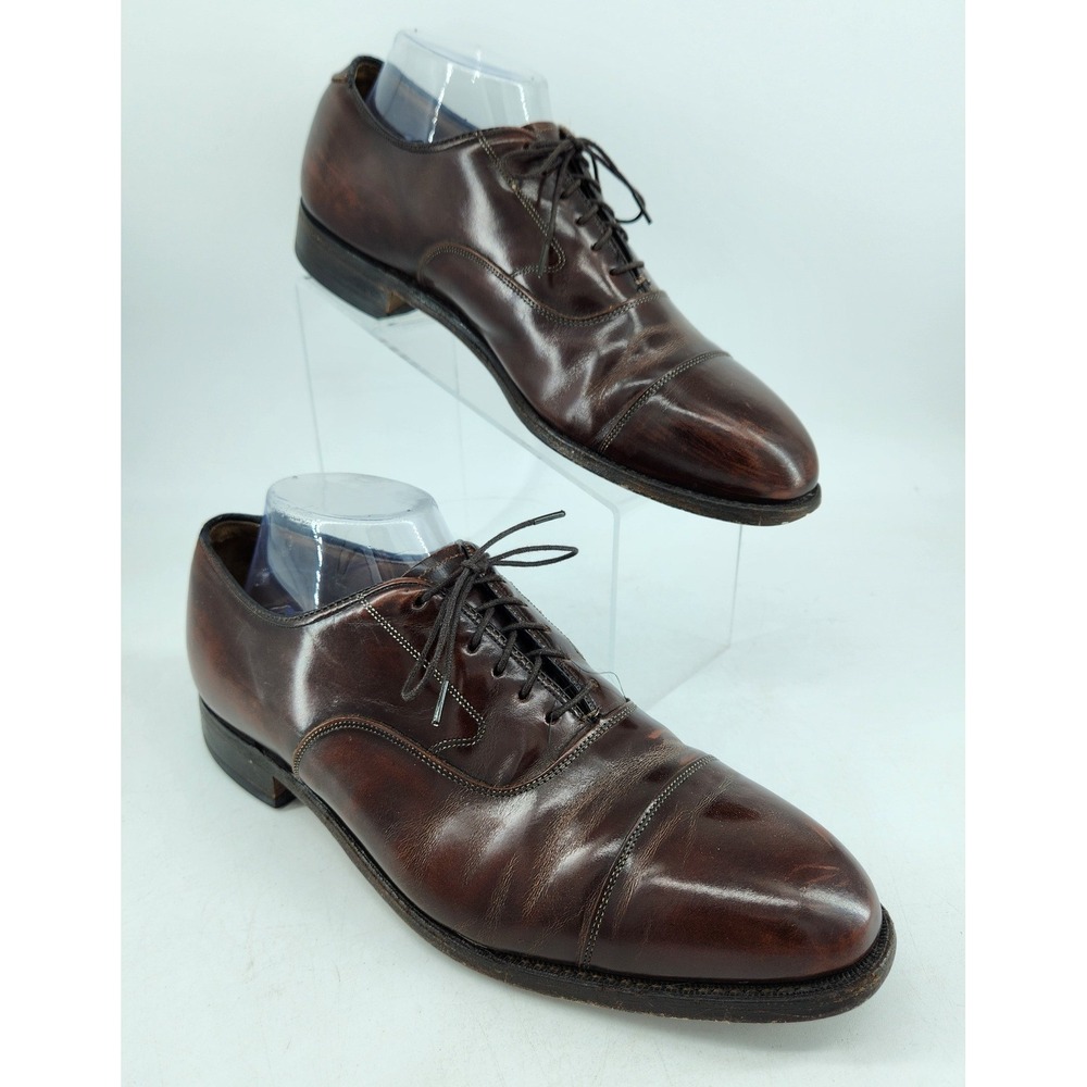 Johnston & Murphy Optima Oxford Mens 9‎ D Brown Leather Cap Toe Dress Shoes